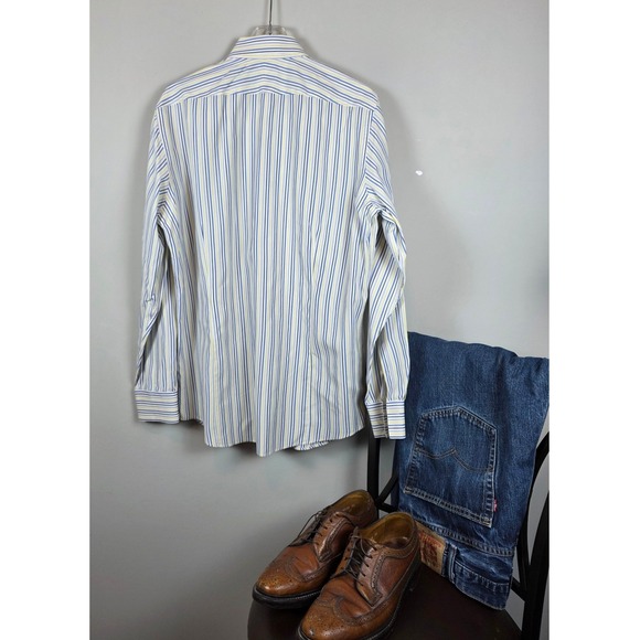 Brooks Brothers x Thomas Mason Superfine Shirting Striped Shirt Italy Sz 17-1/2 - Picture 5 of 10